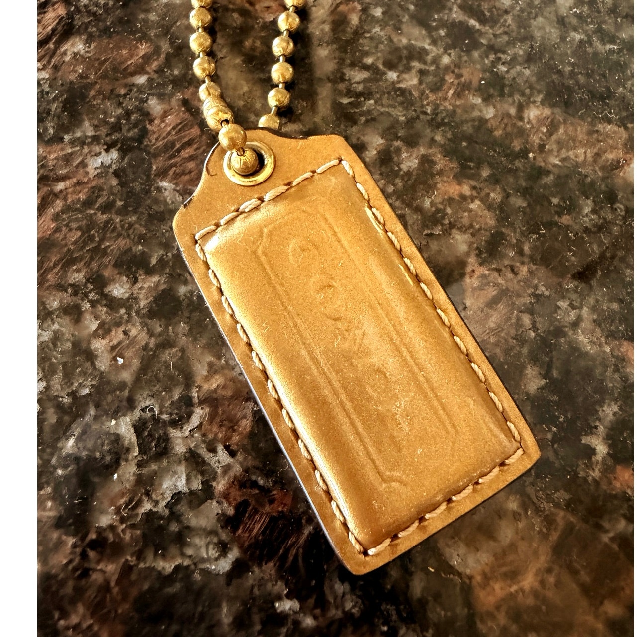 Coach Gold Medium Leather TagHang Tag Purse Tag Coach Gold Medium Leather TagHang Tag Purse Tag